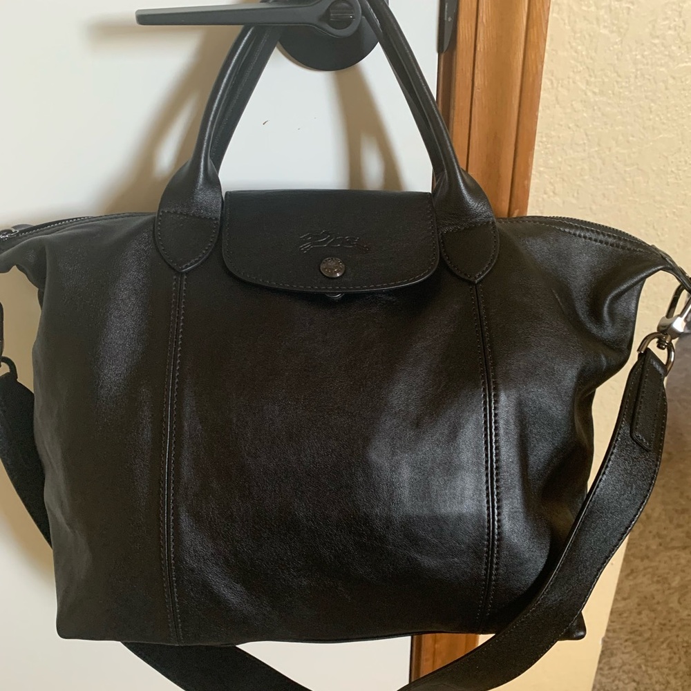 Longchamp le pliage Lambskin leather black